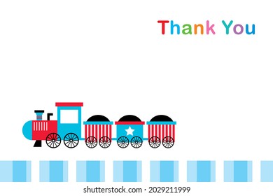 cute train thank you vector