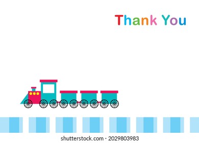 cute train thank you vector