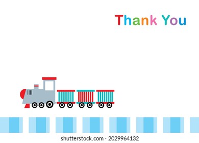 cute train thank you vector