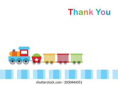 cute train thank you vector