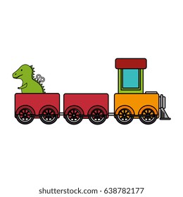 cute train toy icon
