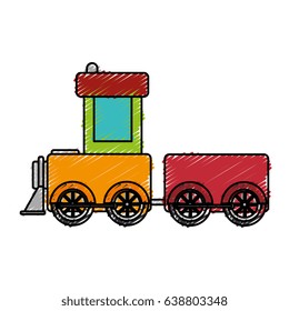 cute train toy icon