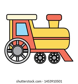 cute train toy isolated icon vector illustration design