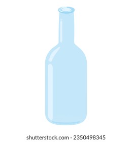 Cute transparent blue glass flower vase, jar. Isolated on white background, flat design, EPS10 vector