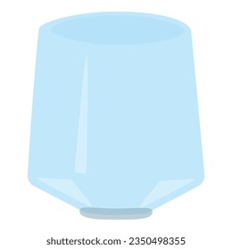 Cute transparent blue glass flower vase, jar. Isolated on white background, flat design, EPS10 vector