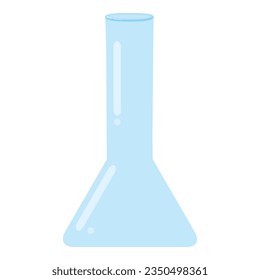 Cute transparent blue glass flower vase, jar. Isolated on white background, flat design, EPS10 vector