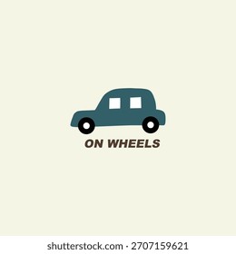 Cute transport on wheels vector for kids