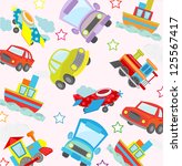 cute transport seamless pattern