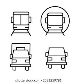 Cute transportation car set icon vector illustration