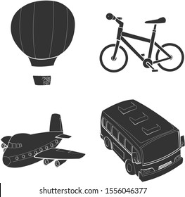 Cute transportation on white background illustration