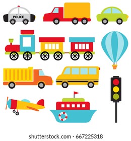 Cute transportation vector