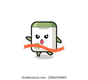cute trash can illustration is reaching the finish , cute style design for t shirt, sticker, logo element