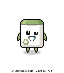 cute trash can mascot with an optimistic face , cute style design for t shirt, sticker, logo element