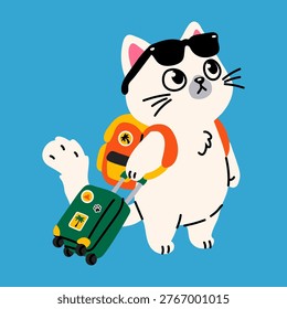 Cute Travel Cat and