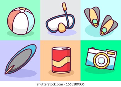 Cute travel summer holiday collection element. Vector illustration EPS 10