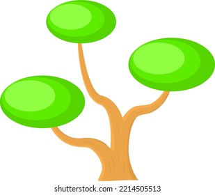 Cute tree bonsai transparent illustration