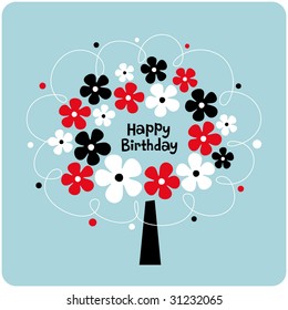 diseño de tarjeta de árbol lindo