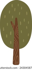 Cute tree cartoon character, Tree plant vector, Forest illustration