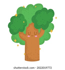 cute tree cartoon isolated style