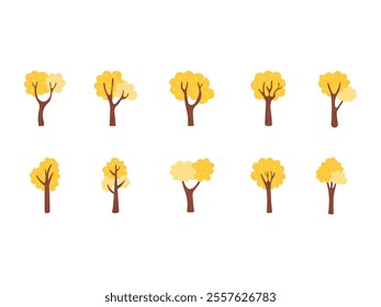 Cute Tree Design Element Set 