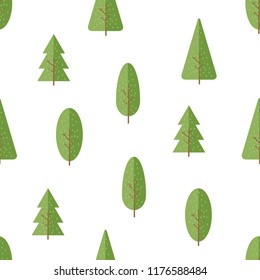 Cute tree forest cartoon seamless pattern background wallpaper vector eps10