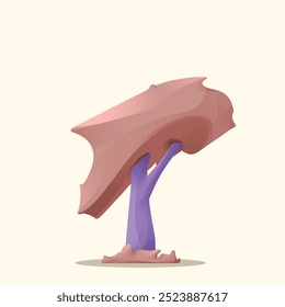 Árbol lindo con la hierba. concepto juguetón y cálido. temas del otoño y de la naturaleza