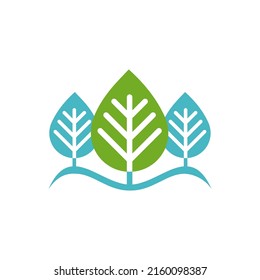Diseño de símbolo de icono de árbol. Imagen del vector
