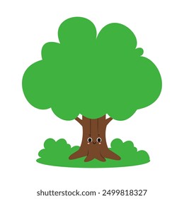 Cute tree illustration isolated on white background