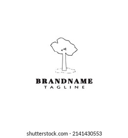 cute tree logo cartoon icon design template black modern isolated vector illustration