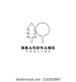 cute tree logo cartoon icon design template black modern isolated vector illustration