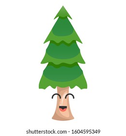 cute tree mascot design vector
