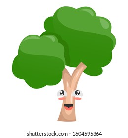 cute tree mascot design vector