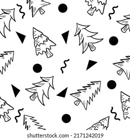 cute tree natal christmas decoration seamless pattern object wallpaper with white background.