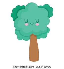 cute tree nature flat icon