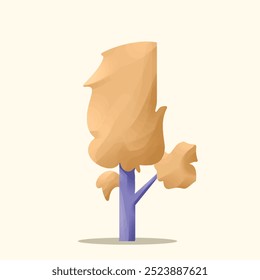 cute tree. playful and warm concept. autumn and nature themes