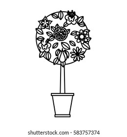 cute tree in pot icon
