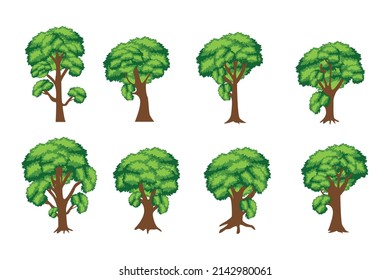 cute tree shape illustration set