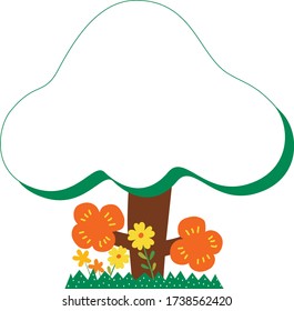 Cute tree text box design. Available in 6 different shapes and floral elements. Editable vectors.