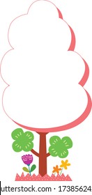 Diseño de cuadro de texto de árbol. Disponible en 6 formas diferentes y elementos florales. Vectores editables.