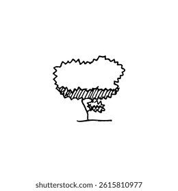 cute tree vector illustration hand drawn black and white style
