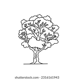 cute tree vector on white background for children's book icon - design icon, illustration sketch