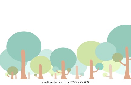 Cute trees with fresh colors
