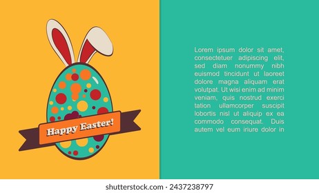 Cute trendy Easter greeting card, vector illustration