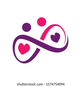 cute trendy eternal love symbol logo vector. Sign of endlesss love design with infinity icon illustration
