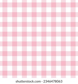 Cute trendy and fashionable pink simple gingham checkered pattern background template design element 