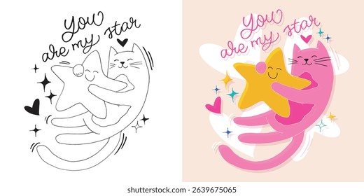 Cute trendy hand drawn doodle lettering quote. Lettering for t-shirt design, mug print, bag print, clothes fashion. 100% hand drawn vector image.