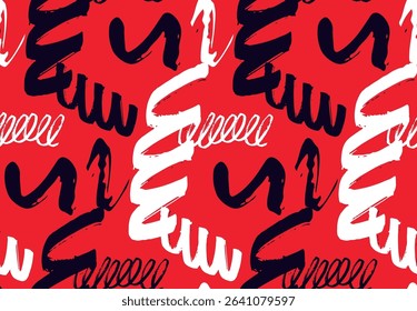 Cute trendy hand drawn doodle abstract pattern background, bag print, clothes fashion. 100% hand drawn vector image.