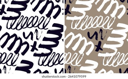 Cute trendy hand drawn doodle abstract pattern background, bag print, clothes fashion. 100% hand drawn vector image.