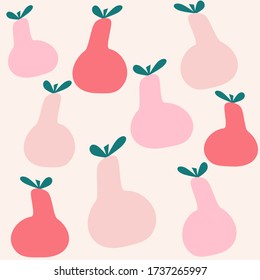 Cute trendige handgezeichnete Texturen Vektor nahtlose Muster Hintergrund Illustration mit einfachen Birnen moderne abstrakte Design für Papier, Cover, Stoff, Innendekoration