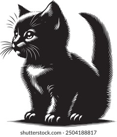 Cute and trendy kitten vector